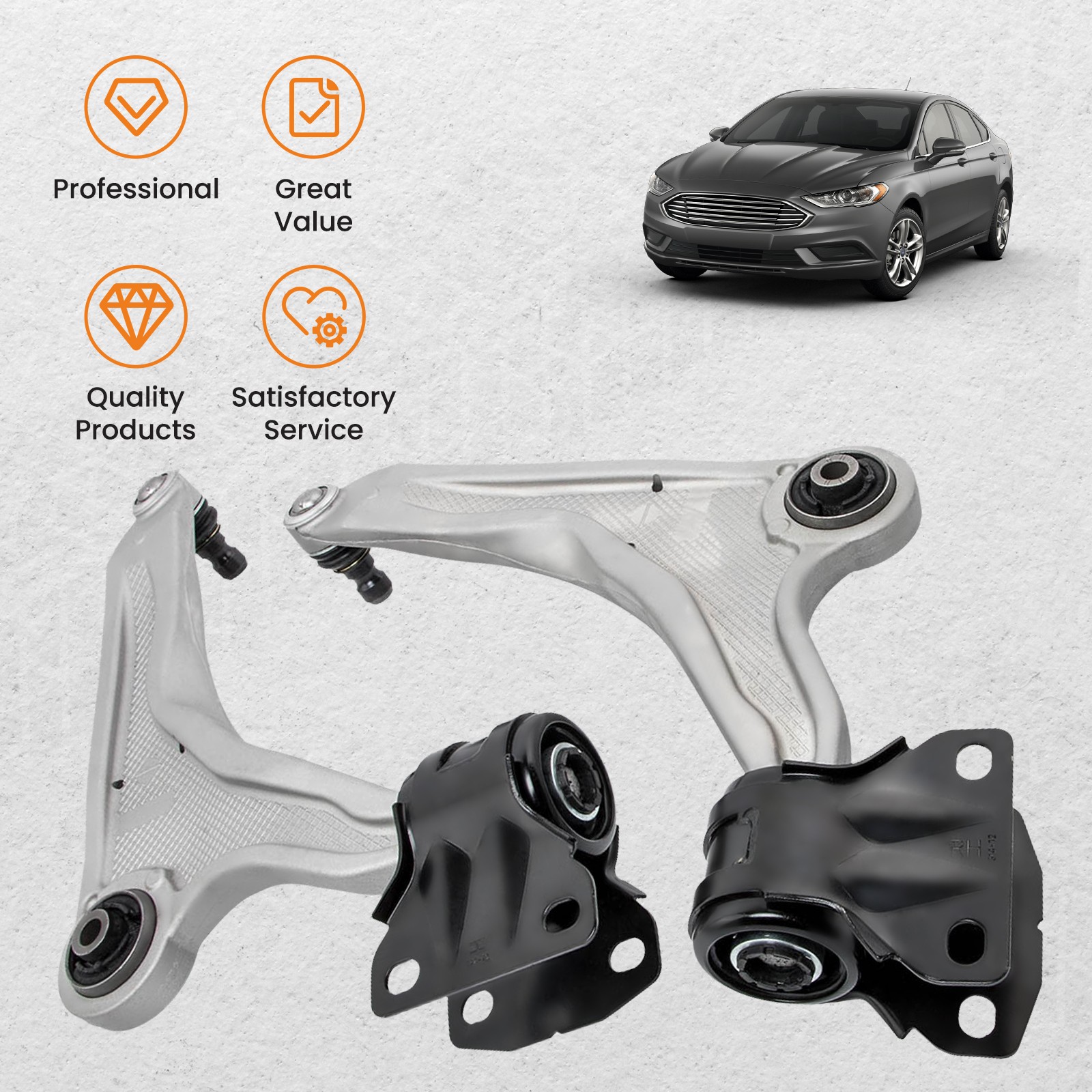 Set of 2 Front Lower Control Arms w/Ball Joint for Ford Fusion 2013-2020