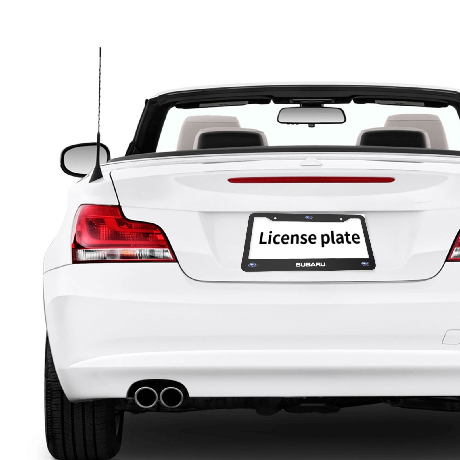 Subaru 2 Pack Stainless Steel Rust-Proof License Plate Frame Holder Black