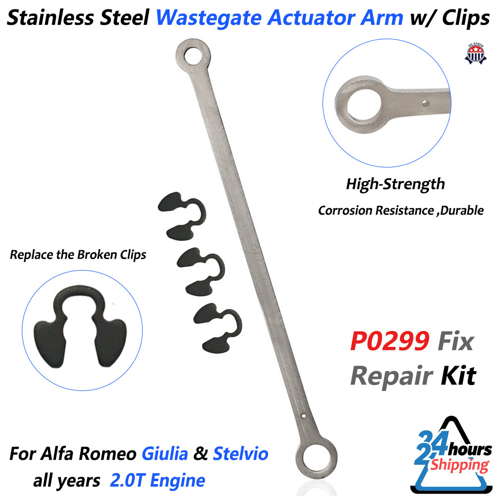 Wastegate Actuator Arm w/ Clips​ For Alfa Romeo Giulia Stelvio 2.0T Engine Steel