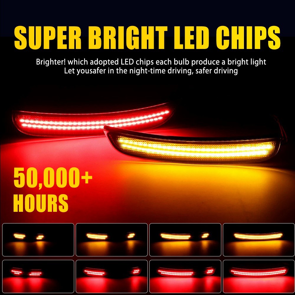 ABS+PC Smoked Sequential LED Side Marker Assemblies For Dodge Charger 2015-2023
