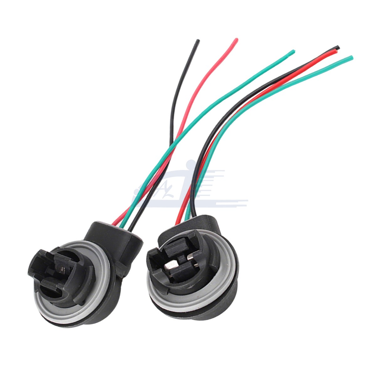 2pc 3157 4157 Bulb Socket Pig Tail Harness Wire Plug For Turn Signal Brake Light