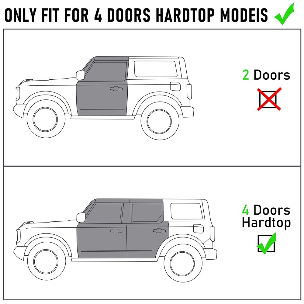 Half Roof Rack Cargo Carrier Luggage Basket Crossbar Fit 21-26 Ford Bronco 4Door