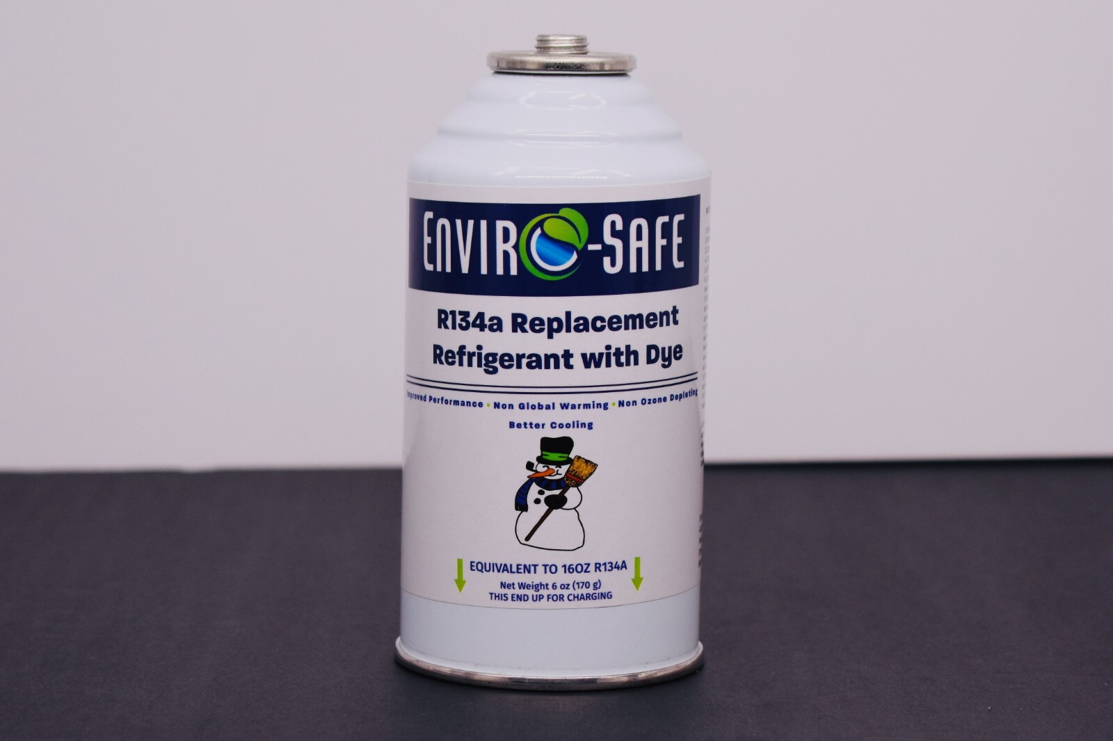Enviro-Safe Auto R134a Replacement Refrigerant with dye, 1 CAN!, Brass Gauge.