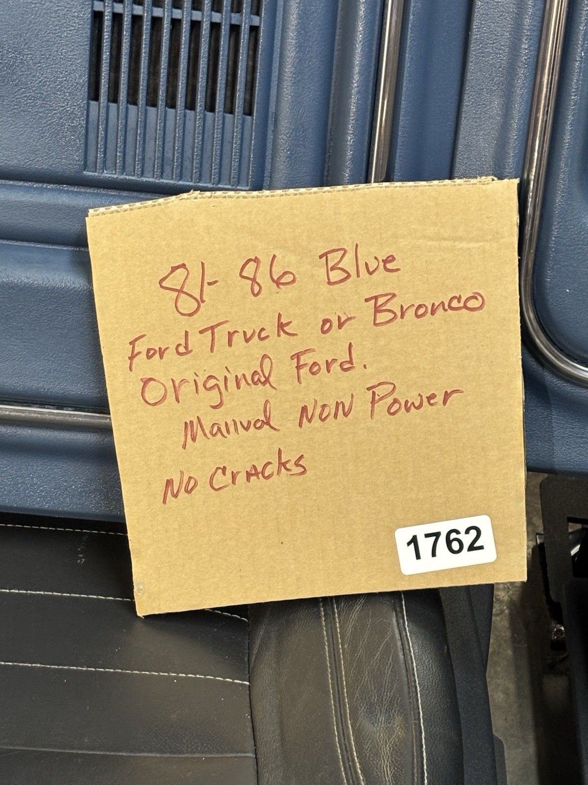 80-86 Ford F150 F250 F350 And Bronco Blue Door Cards Panels Manual LH RH #1762