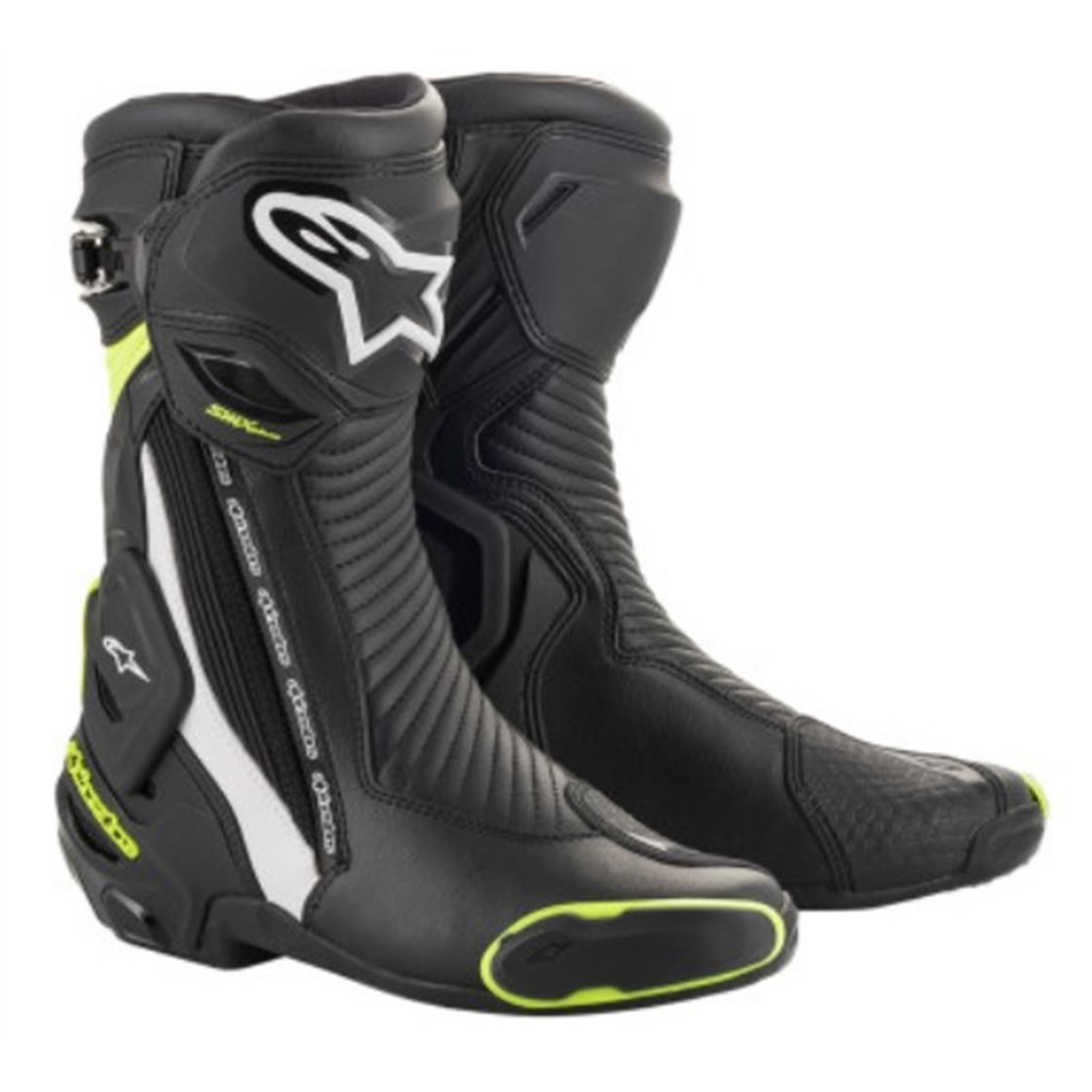 Alpinestars SMX+ Boots – Black/White/Yellow Fluorescent – Size 8 2221019-125-42