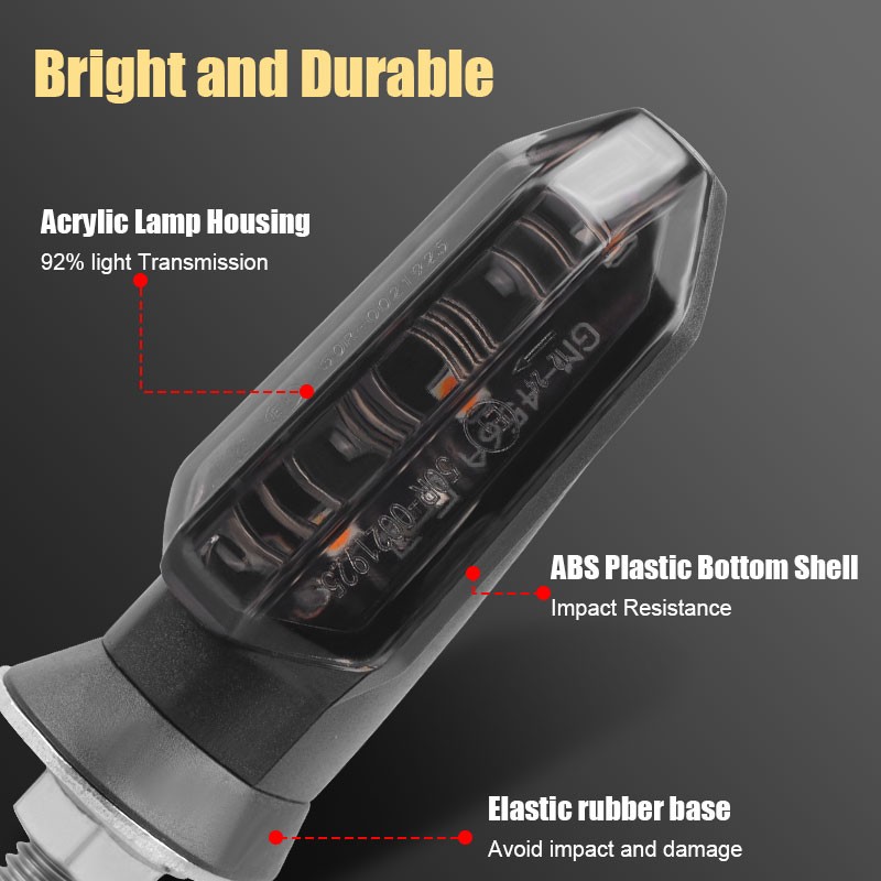 4x Motorcycle LED Turn Signal Blinker Lights Indicator Amber For Honda Yamaha