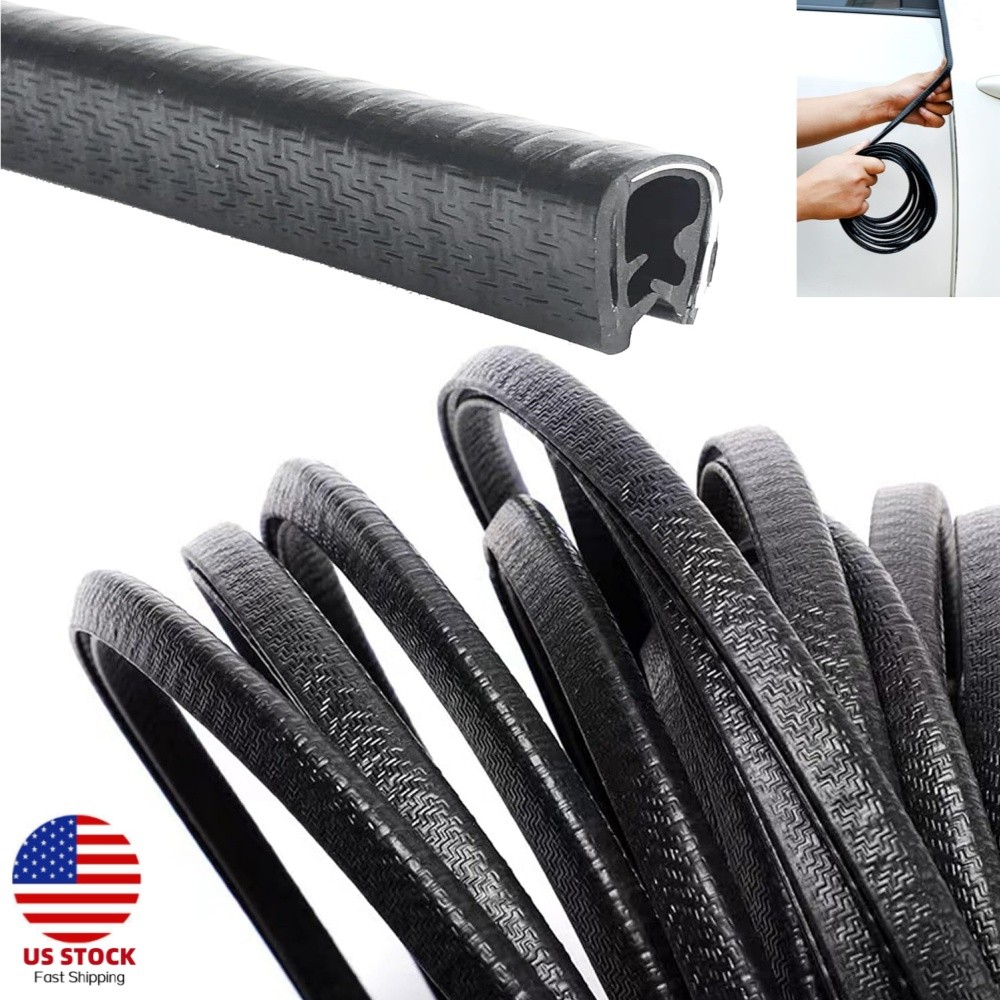16ft U-Shape Car Door Edge Guard Molding Trim Rubber Seal Strip Protector Black