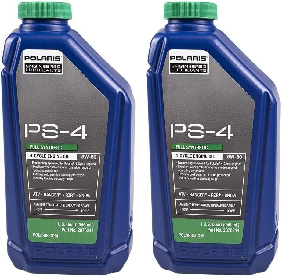 Polaris Engineered PS-4 Synthetic 4-Cycle Engine Oil, 1 Quart (Pack of 2)