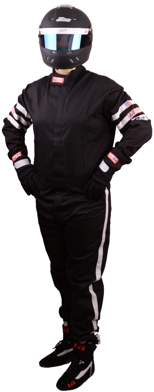 RJS SFI 3-2A/5 “RACER 5 CLASSIC” 2 Layer FR Cotton 1-PIECE XL BLACK