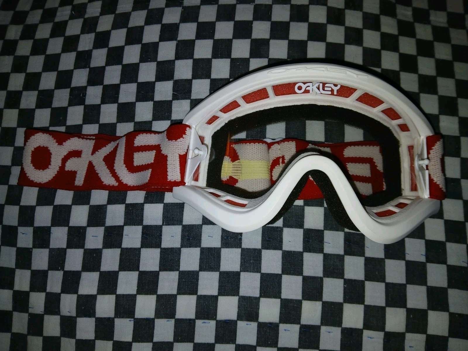 Vintage Oakley goggles White / Red guard mx,ama, , helmet, visor