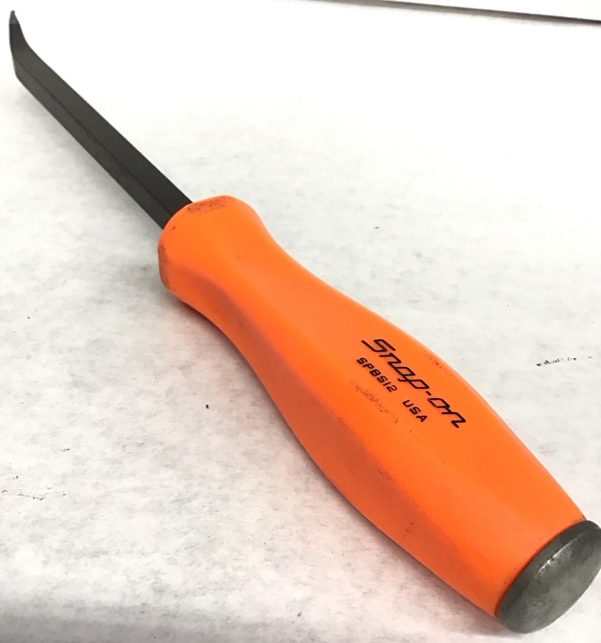 Snap-on Tools ORANGE HARD GRIP 12″ Length Steel Striking Pry Bar SPBS12