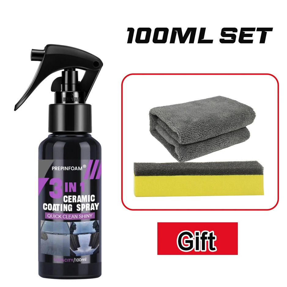 1pc 3-in-1 Nano Ceramic Coating Spray Hydrophobic Car Paint Protectant – NEW