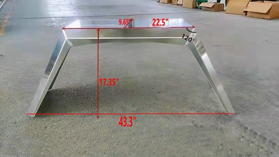 2 Pieces Aluminum Fenders, Smooth Flat Top Design 10″x43.3″x17.35″ Trailer Parts