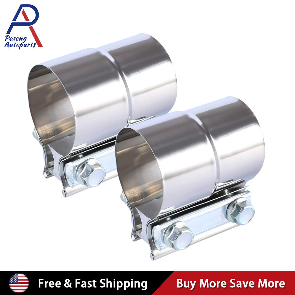 5″ Lap Joint Exhaust Band Clamp Preformed Aluminized Steel (2 Pack)