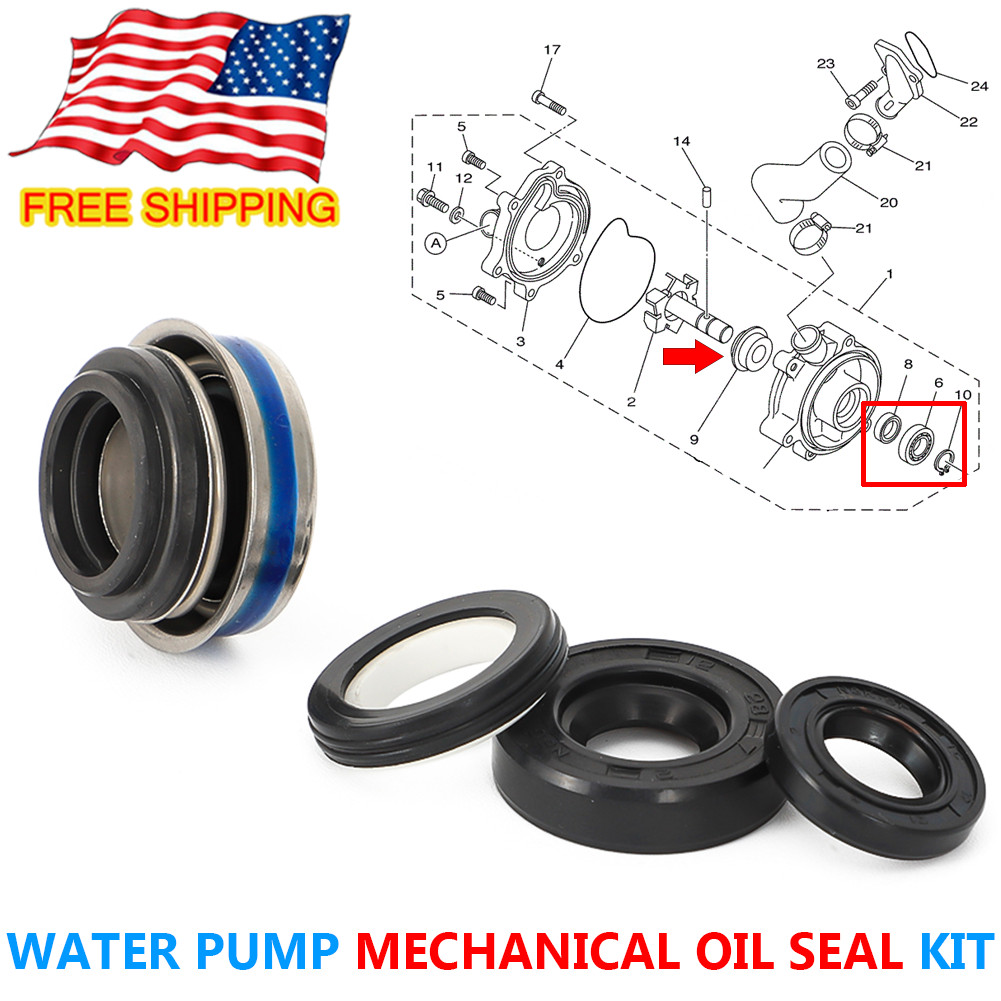 Water Pump Mechanical Oil Seal Kit for Yamaha YZF-R1 FZ1 FZ6 YZF-R6 Venture 750