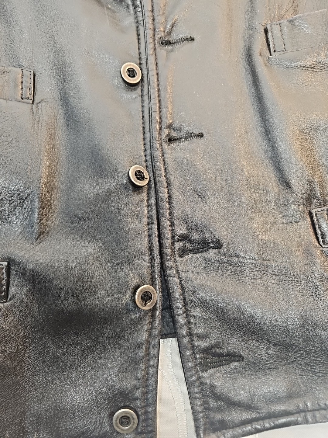 Scully Since 1906 black leather motorcycle side laces button-snap Closure Sz L”