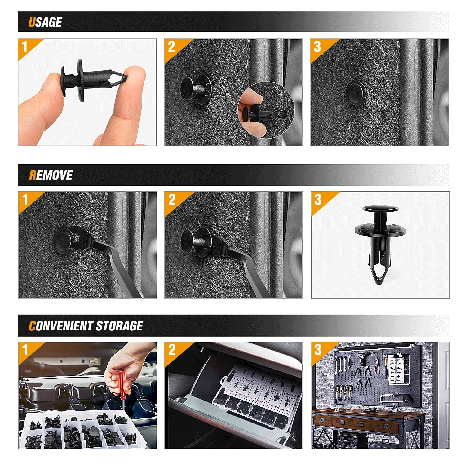 420PCS Car Bumper Retainer Clips Kit – Auto Plastic Rivets & Push Fasteners Set