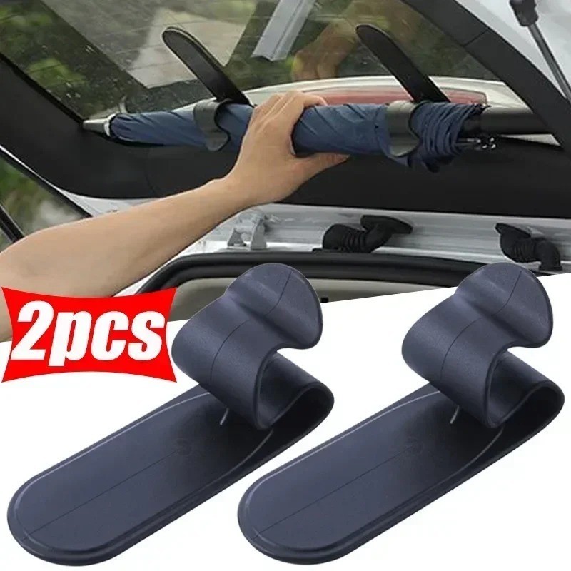 Car Umbrella Holder Hook 2pcs Universal Trunk Storage Clip Strong Adhesive Auto