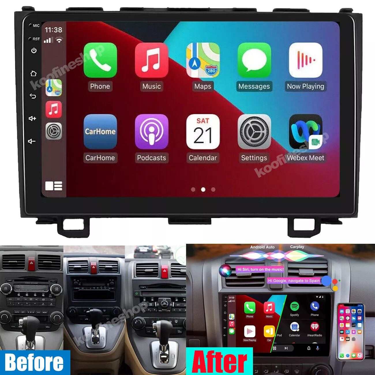 Car Stereo Radio For Honda CRV 2007-2011 Android 13.0 GPS Navi WIFI FM RDS 64GB