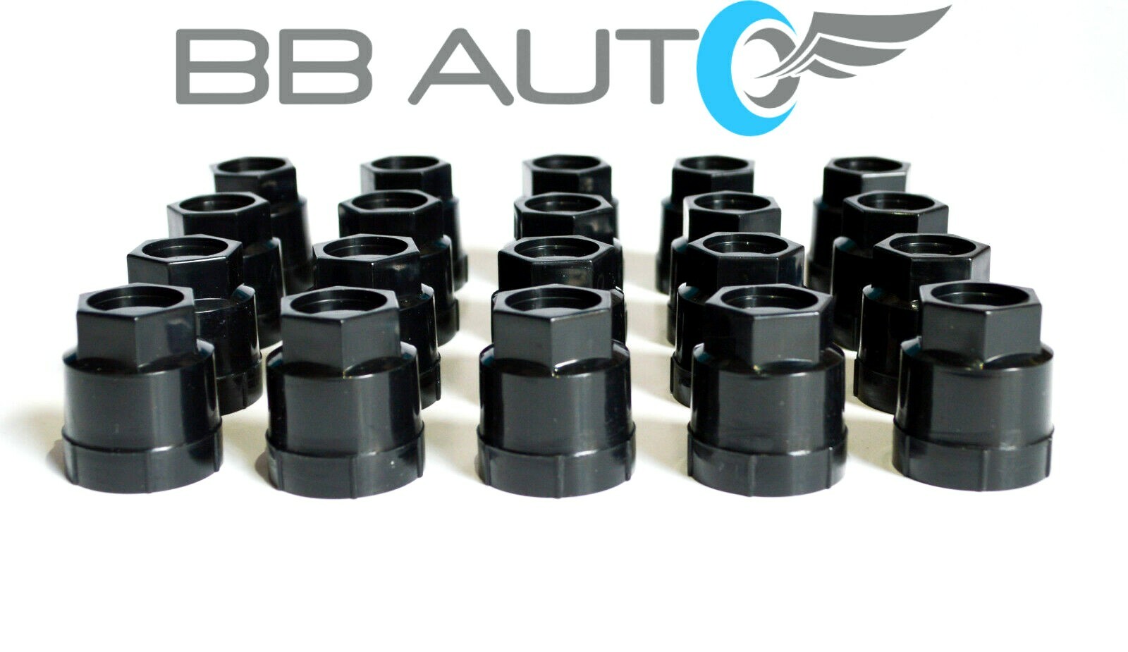 SET OF 20 NEW 82-92 CAMARO FIREBIRD SCREW ON BLACK LUG NUT COVERS CAPS