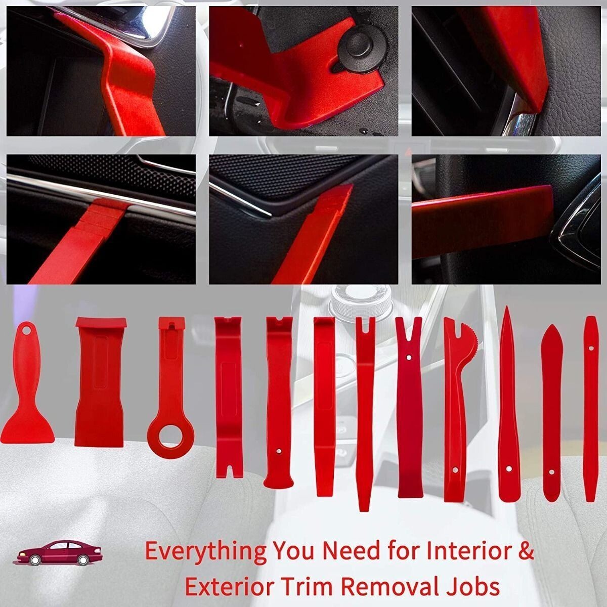 200Pcs Car Trim Removal Tool Set Hand Tools Pry Bar Panel Door Interior Clip Kit