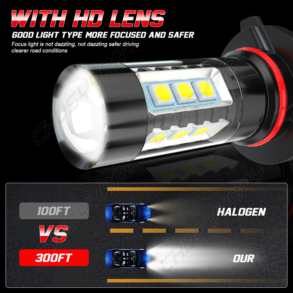 LED Headlight HID High/Low Beam+Fog Light 4X For Dodge Challenger 2008-2010