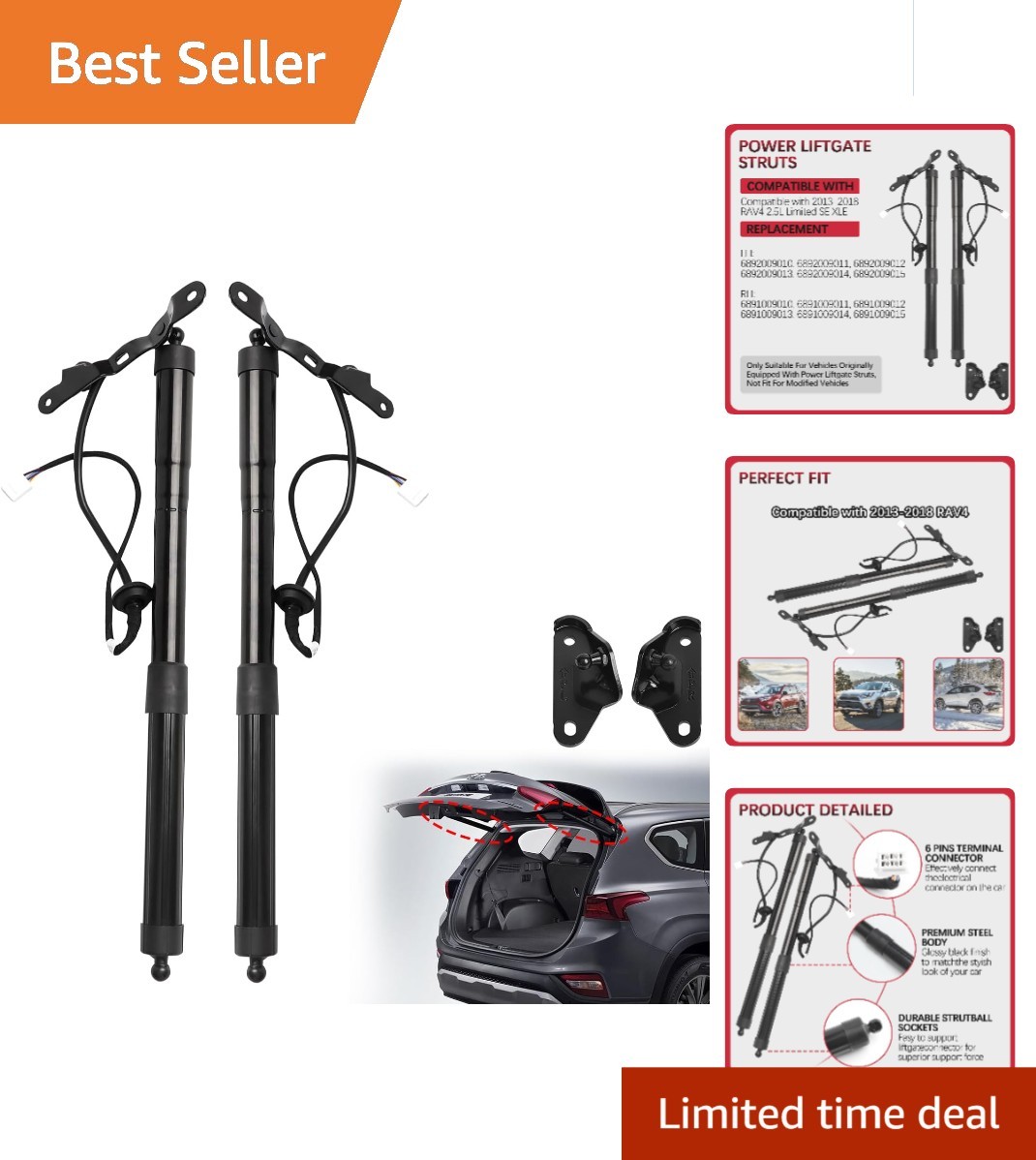 Electric Lift Struts Compatible with 2013-2018 Toyota Rav4 – Pair of 2