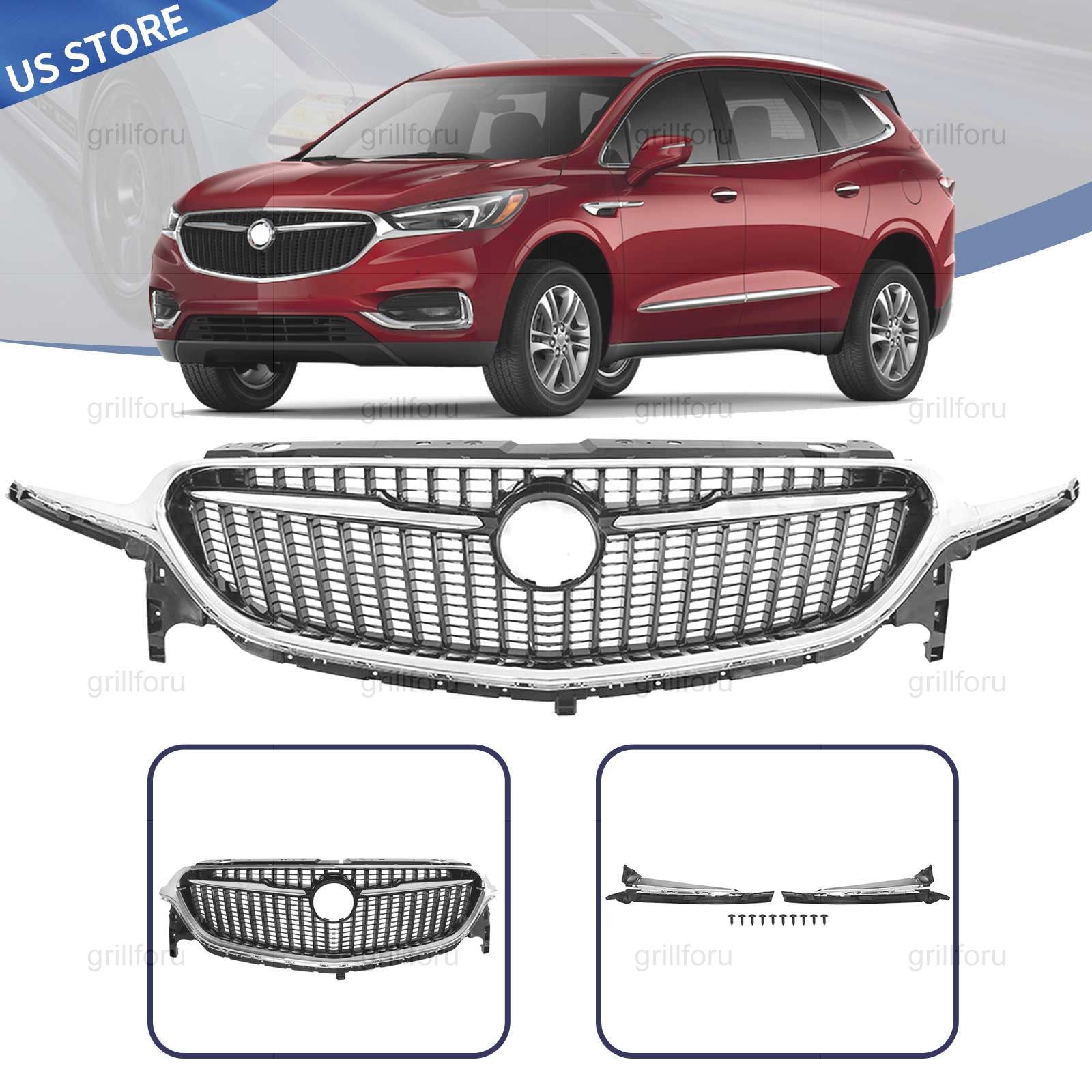 Front Bumper Upper Grille For 2018-2021 Buick Enclave Plastic Chrome 84739632
