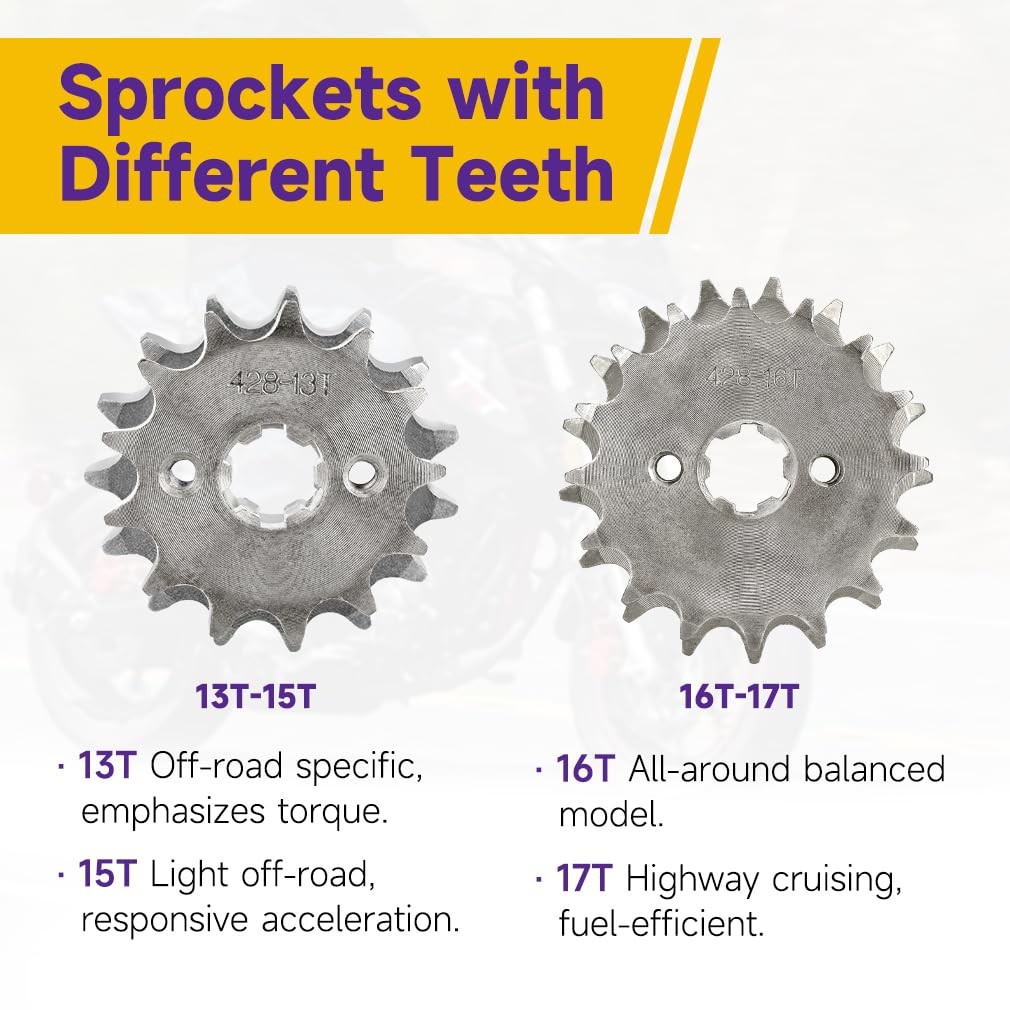 HIAORS 428 17T 17mm Motorcycle Front Engine Sprocket EG428-17T-17mm