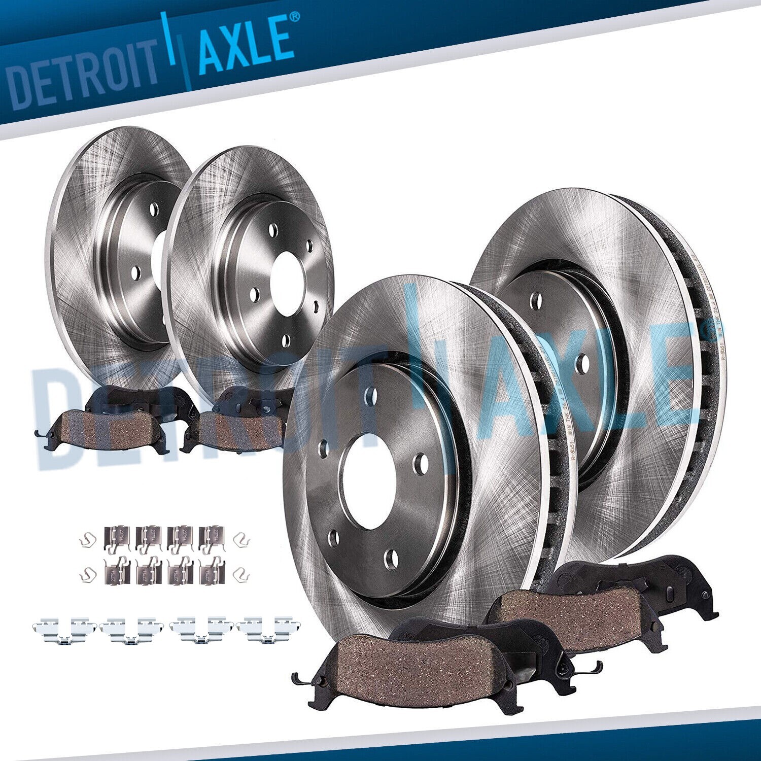 Front Rear Rotors + Ceramic Brake Pads for Toyota Corolla Matrix Pontiac Vibe