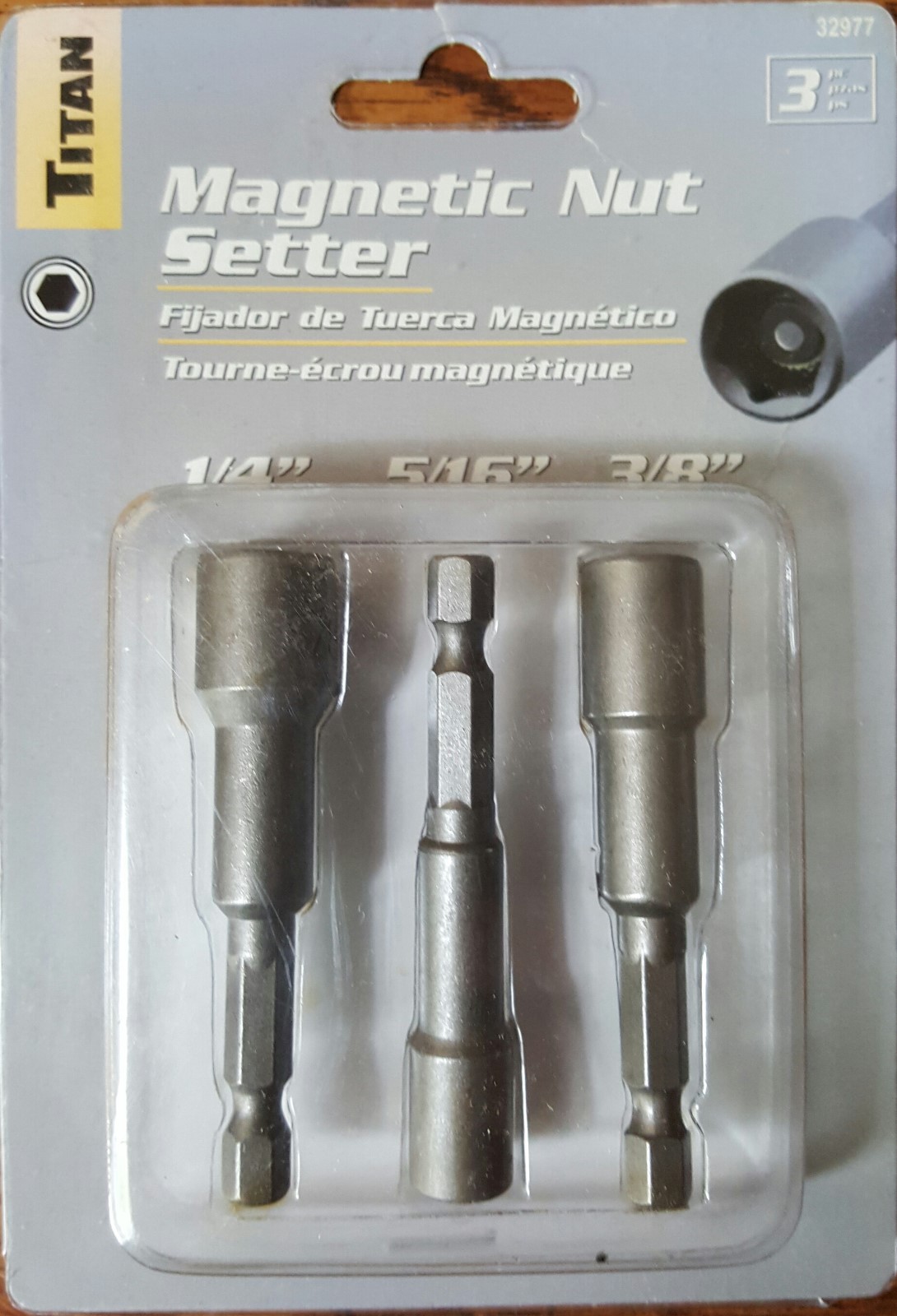 Titan 3pc 2.5″ Magnetic Nut Setter/driver Set 1/4″ Hex Shank 1/4+5/16+3/8 #32977