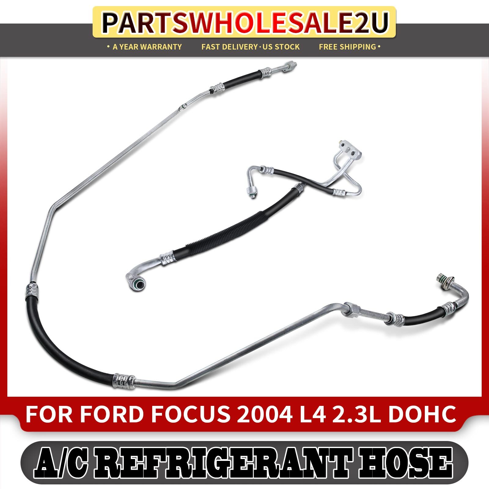 A/C Suction & Discharge & Liquid Line Hoes Assembly for Ford Focus 2004 L4 2.3L