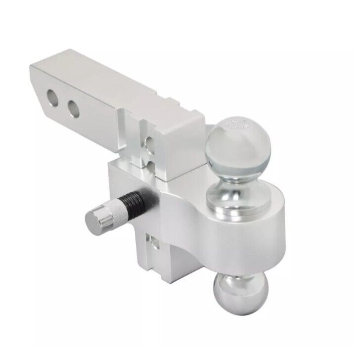 Towing Hitch 4″ Drop Adjustable Dual Ball Mount Trailer 2″ Receiver 12500 lb NEW