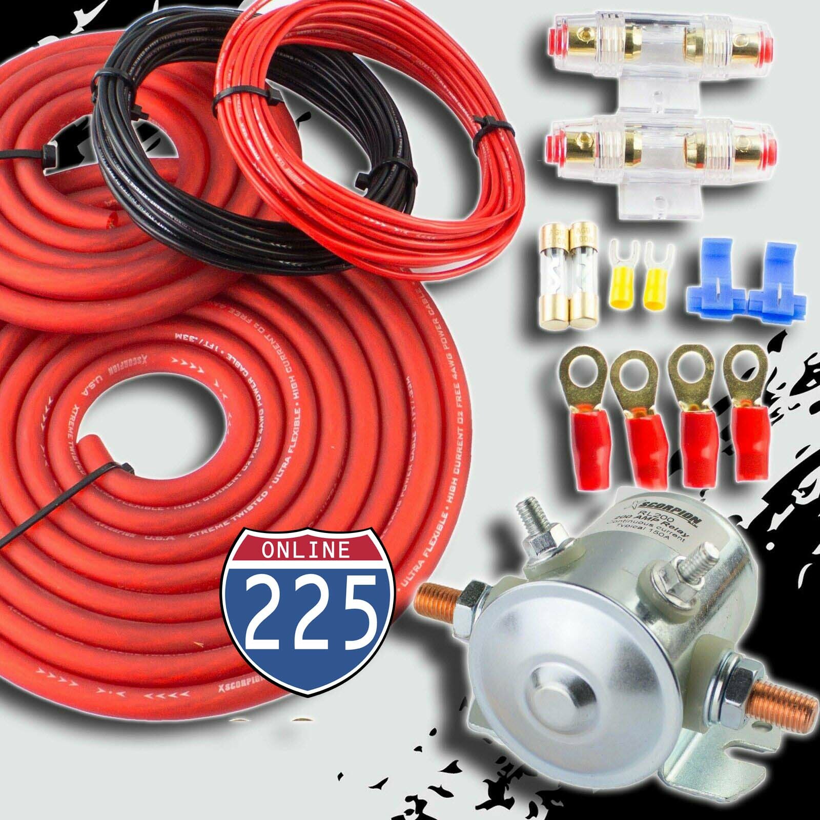 200 Amp Heavy Duty Dual Auxiliary Battery Isolator Complete Kit w/ Copper Cables