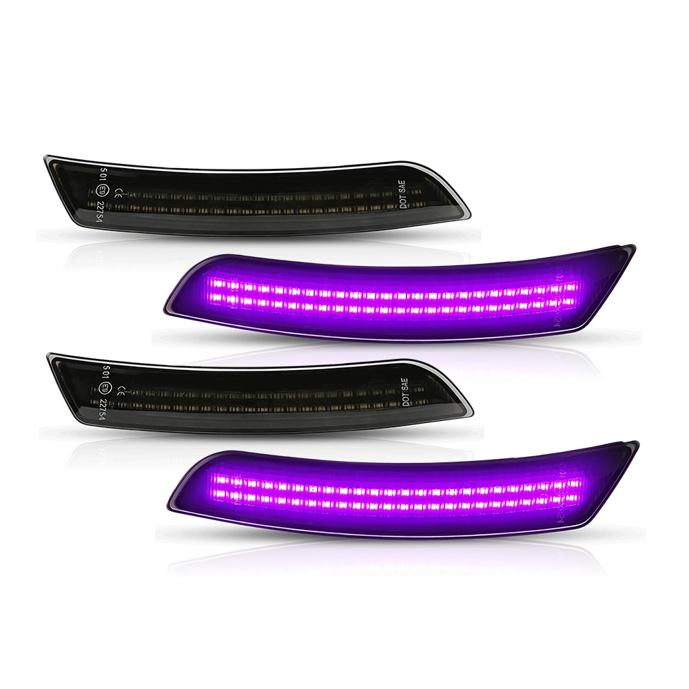 2Pcs Front ABS+PC LED Side Marker Lights For Chevy Camaro 2016 2017 2018-2023 US