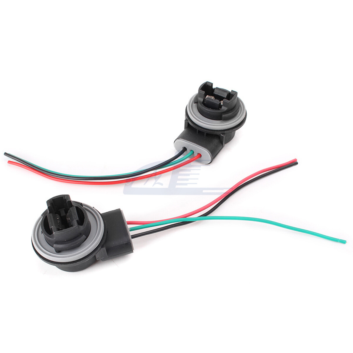 2pc 3157 4157 Bulb Socket Pig Tail Harness Wire Plug For Turn Signal Brake Light