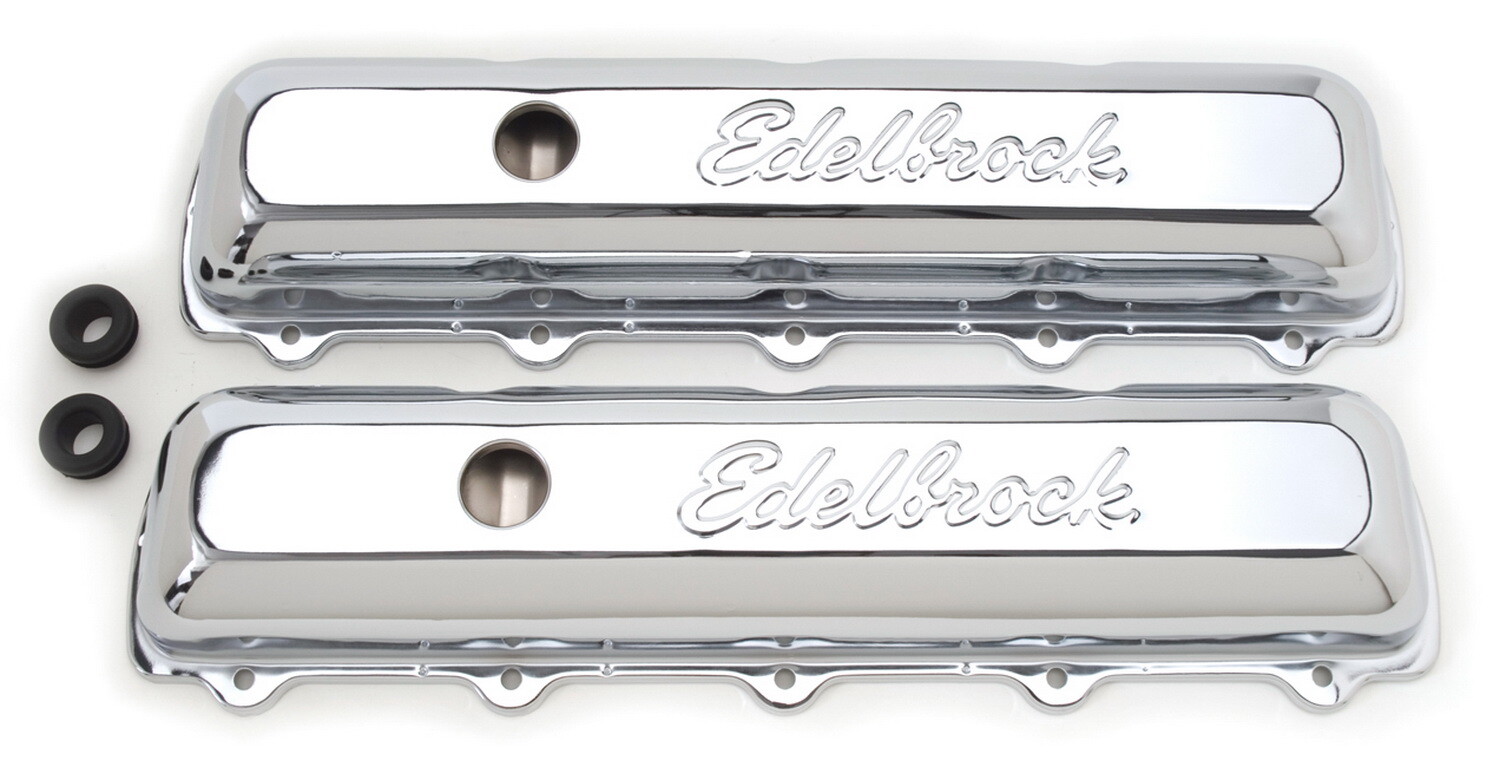 Edelbrock 4485 Engine Valve Cover Set-Signature Series