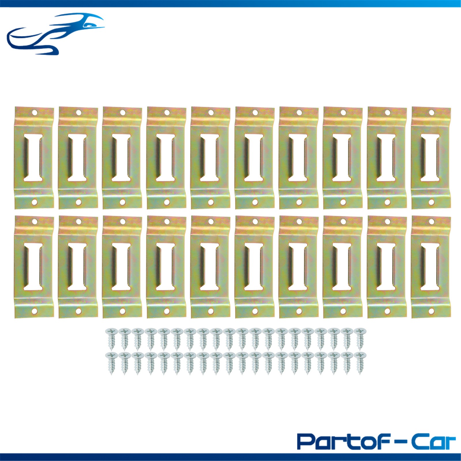 20 Pcs Single Slot E Track Rails Kit Gold Zinc Plated For Secure Loads Transport