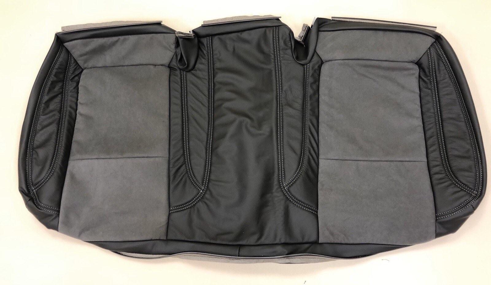Katzkin Black Leather Dark Slate Suede Seat Covers for 2015-23 Dodge Challenger