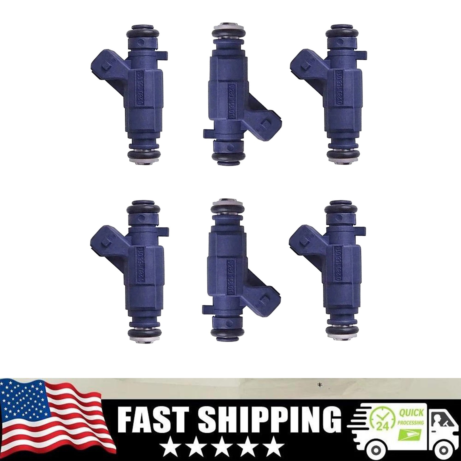 OEM Bosch Fuel Injectors Set (6) 0280156014 for Mercedes 3.2L 2.6L V6 Crossfire