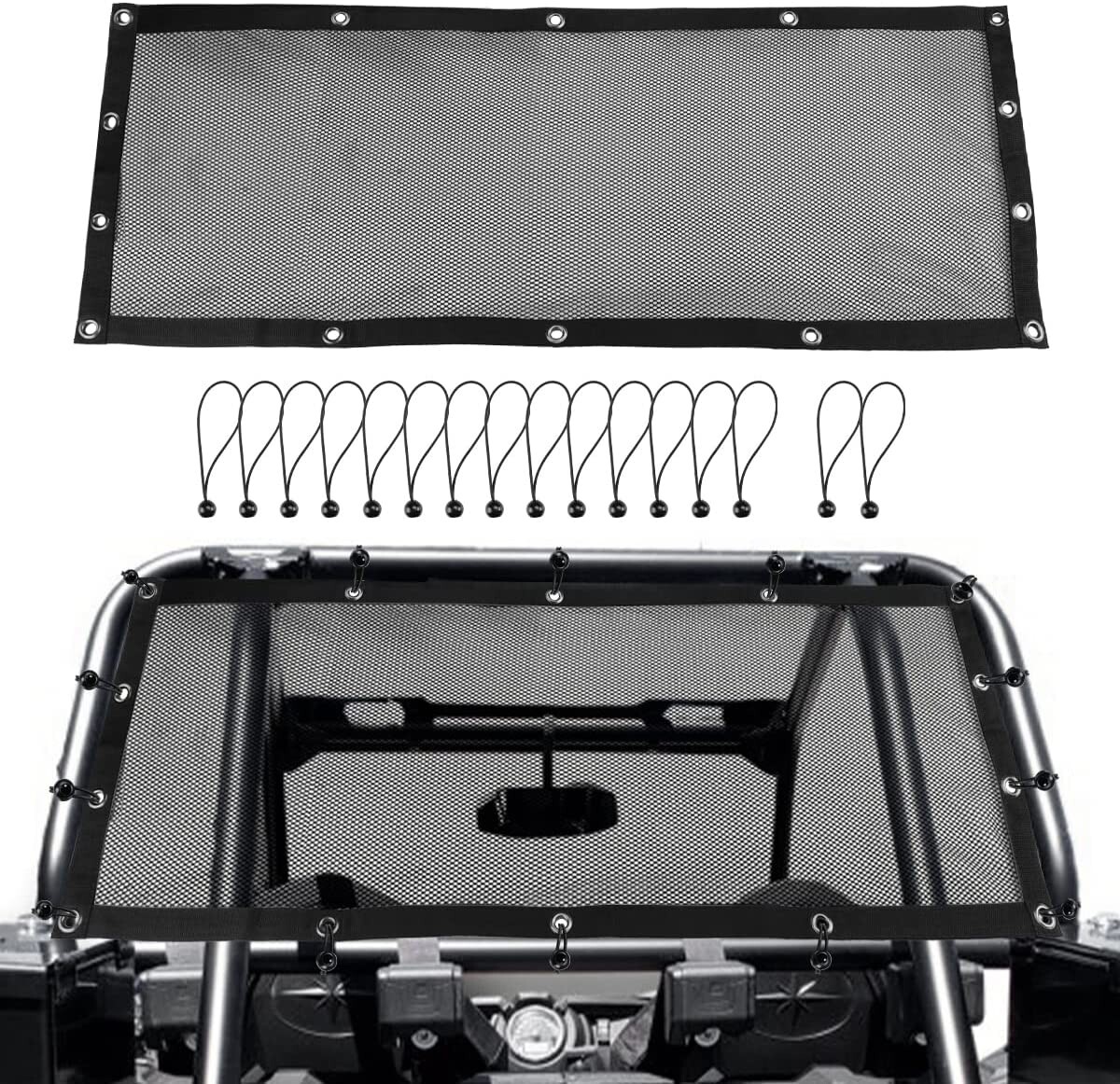 MARCHFA UTV Rear Window Net Window Mesh for Polaris RZR 570 800 1000 2015-2022