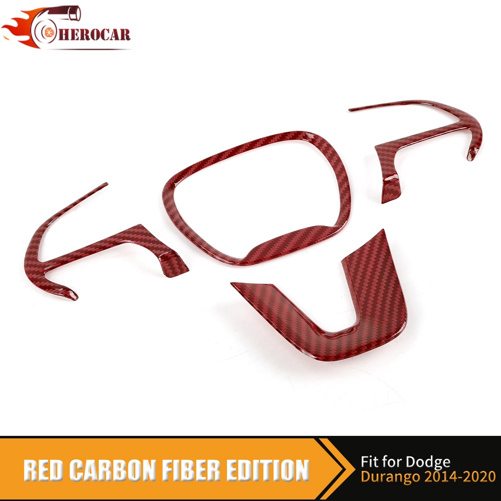 16Pcs Red Carbon Fiber Full Interior Kit Cover Trim for Dodge Durango 2014-2020