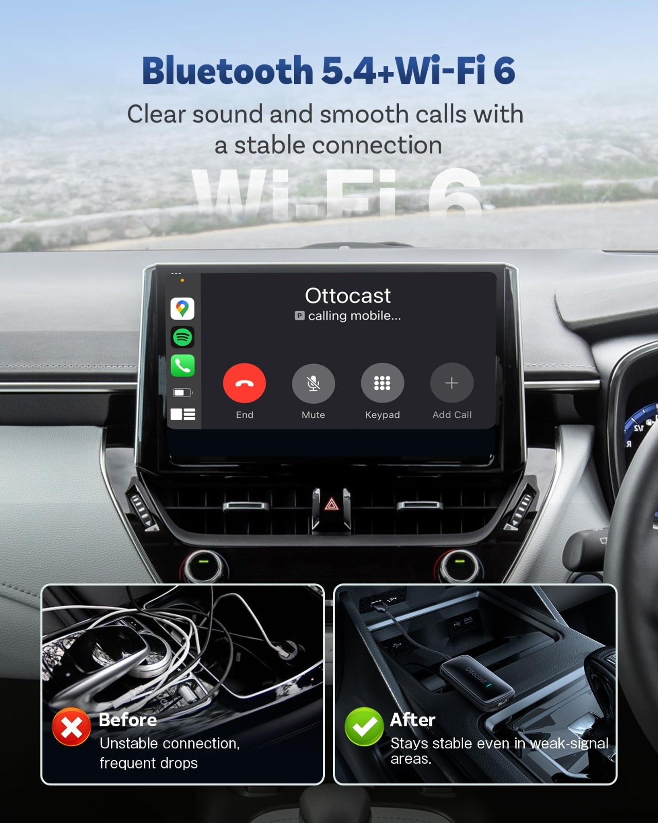 2-in-1 Wireless Carplay Android Auto Wireless Adapter & Carplay Wireless Adapter