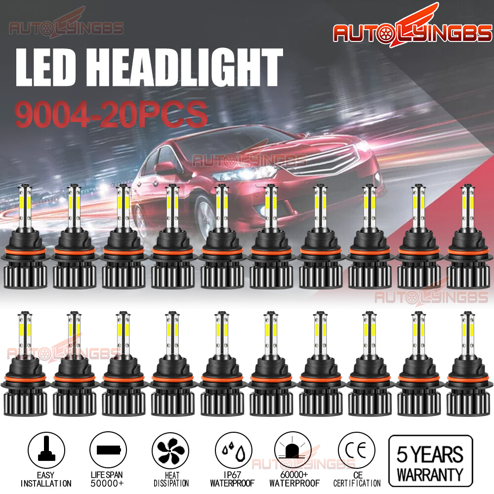 Whosesales 10pairs 4-Sides 9004 HB1 LED Headlight Kit High Low Beam Bulb 6000K