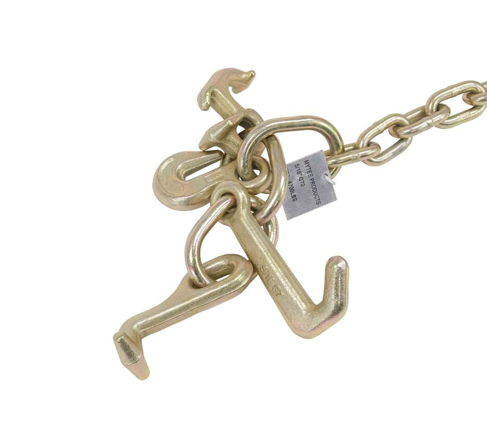 5/16″x6′ Leg G70 Long Shank J Hook Tow Chain RTJ Cluster & Grab Hook 4700 # WLL