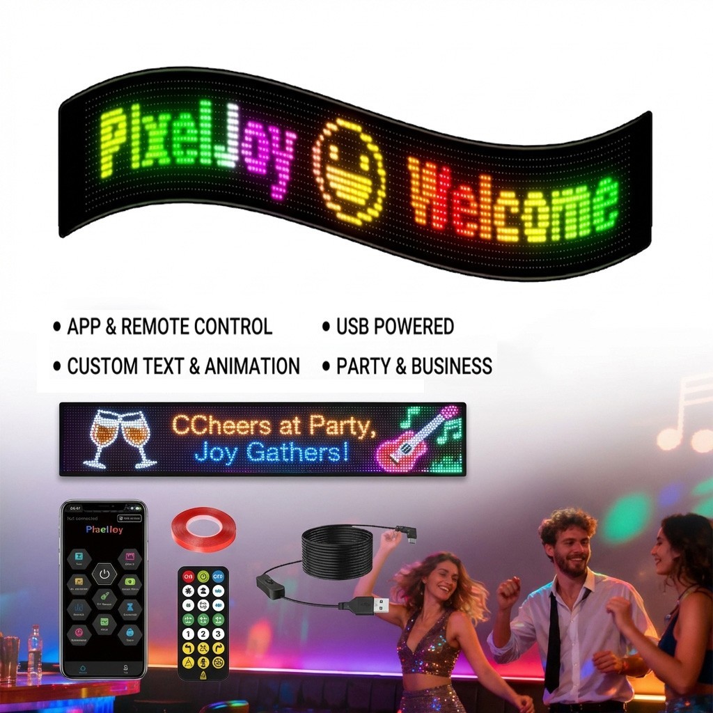 Customizable LED Pixel Screen, USB Programmable Display for Car & Shop Sign