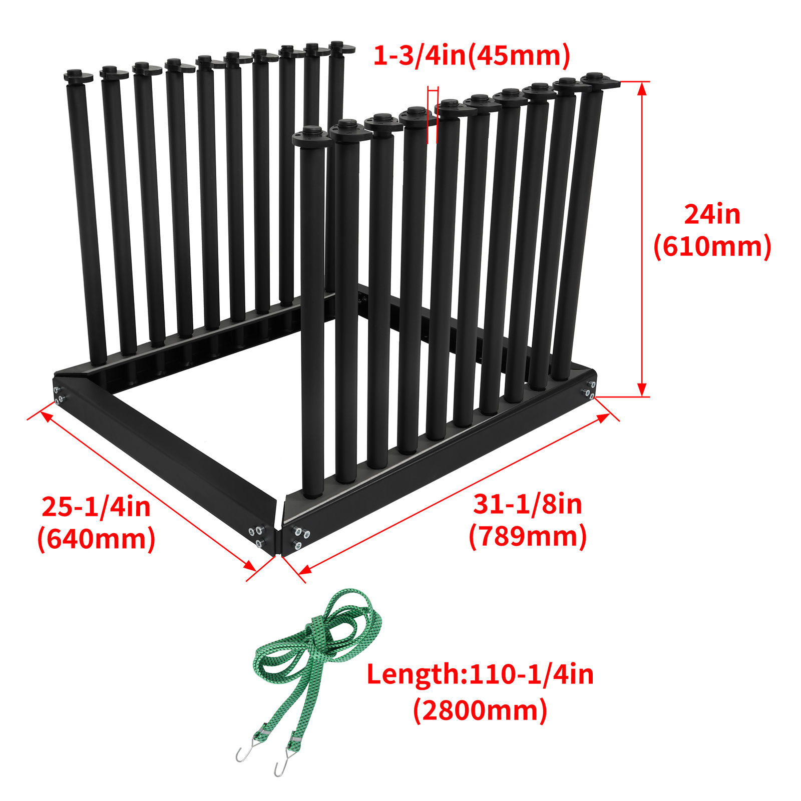 9 Lite Rack Windshield, Auto Glass Shop Transport Rack w/PVC Rubber Pad