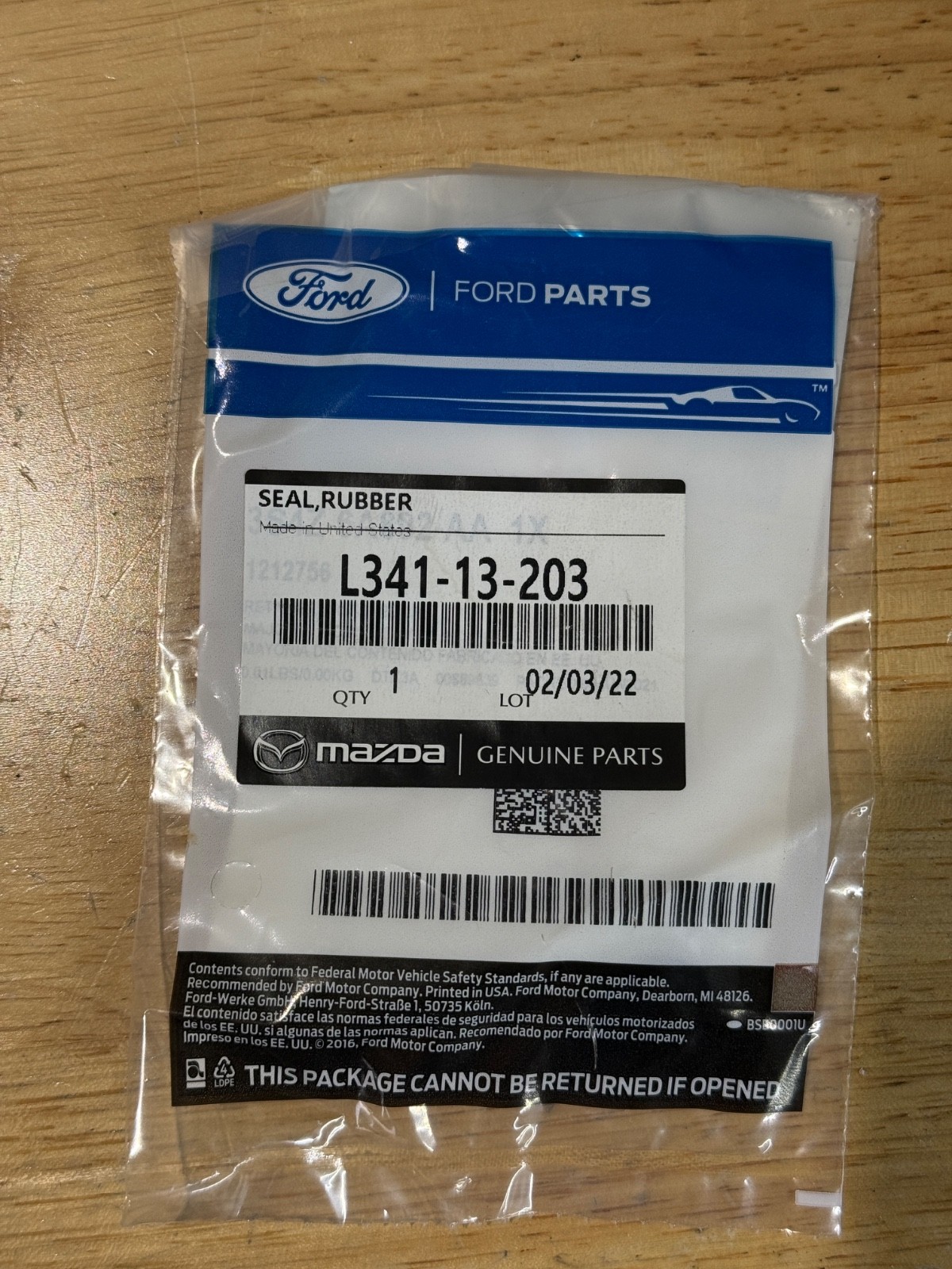 Mazda PVC O-ring/Grommet L341-13-203