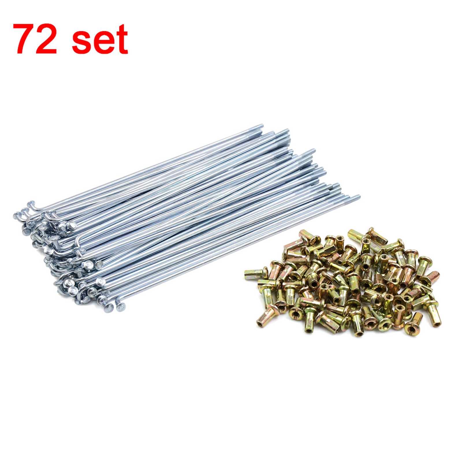 72 Set 6.7” Length 3mm 0.12” Thread Motorcycle Rim Wheel Plated Spoke w Nipple