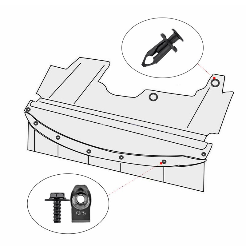 Car Body Bolts & U-nut Clips Engine Under Cover Splash Shield Guard Hardware Kit